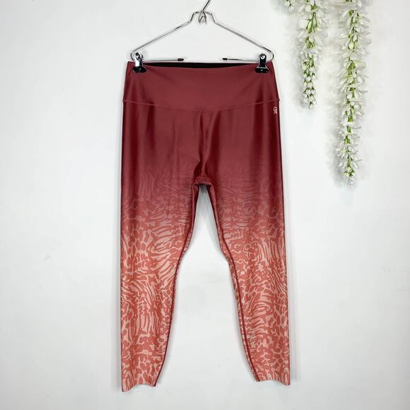 GOOD AMERICAN high rise leggings animal print ombre mauve athleisure 2XL 3159